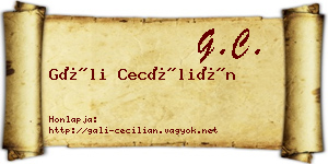 Gáli Cecílián névjegykártya